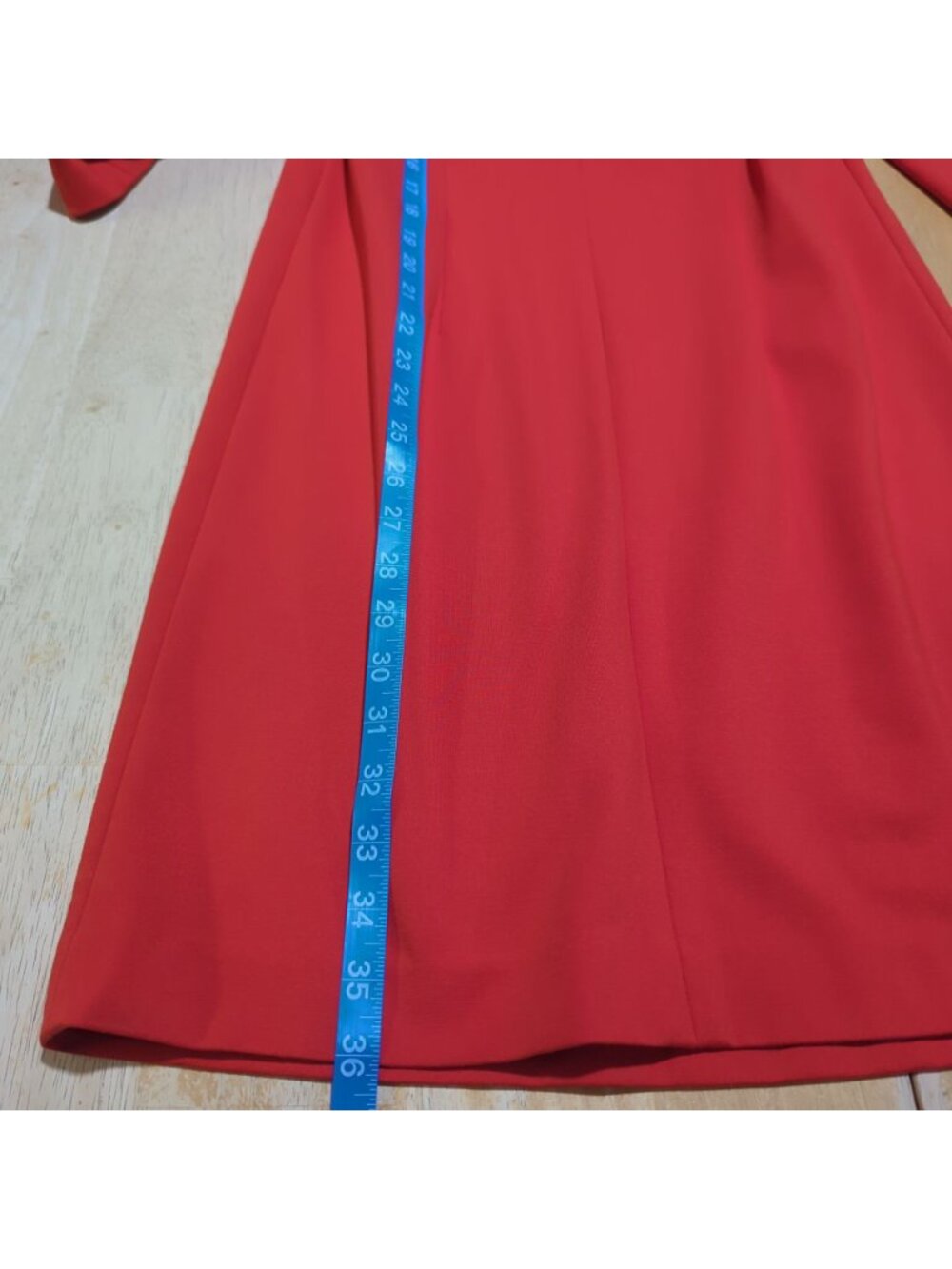 Jaeger London Dress Womens 6 Red Orange Sheath Stretch Long Sleeve Career - Picture 15 of 15